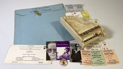 Lot 276 - ELTON JOHN - TICKETS AND PROMOTIONAL ITEMS INC PIANO.
