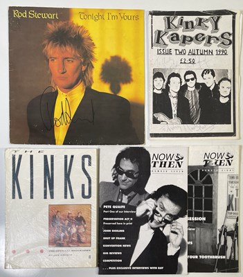 Lot 373 - THE KINKS - A FULLY SIGNED FANZINE / ROD STEWART SIGNED LP.