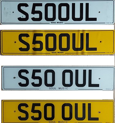 Lot 66 - 'SOUL' LICENSE PLATE.