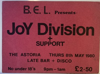 Lot 466 - JOY DIVISION TICKET FOR THE CANCELLED ASTORIA EDINBURGH CONCERT