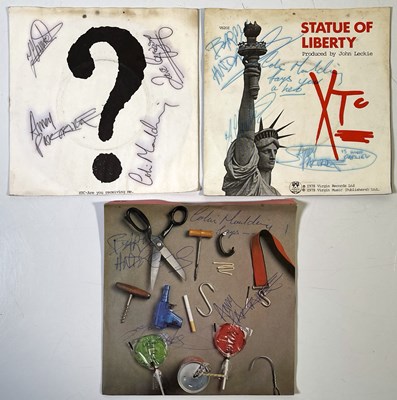 Lot 304 - XTC - THREE SIGNED 7" SINGLES.