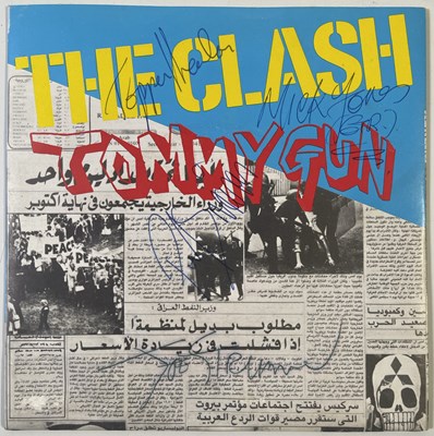 Lot 312 - THE CLASH - FULLY SIGNED COPY OF 'TOMMY GUN'.