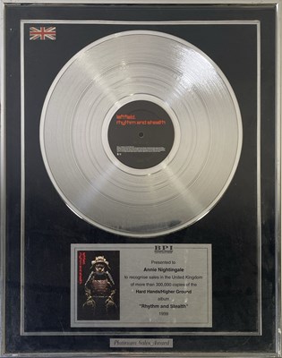 Lot 345 - LEFTFIELD - ORIGINAL BPI AWARD FOR 'RHYTHM AND STEALTH'.