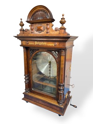 Lot 39 - PETERS POLYPHON OF LEIPZIG - ANTIQUE MUSIC BOX WITH 24 DISCS