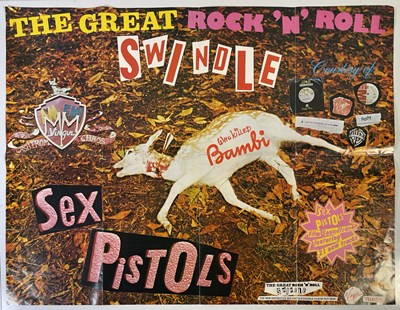 Lot 351 - THE SEX PISTOLS - AN ORIGINAL 'GREAT ROCK N ROLL SWINDLE' PROMO POSTER.