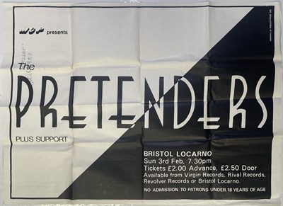 Lot 362 - THE PRETENDERS - ORIGINAL 1980 BRISTOL LOCARNO CONCERT POSTER.