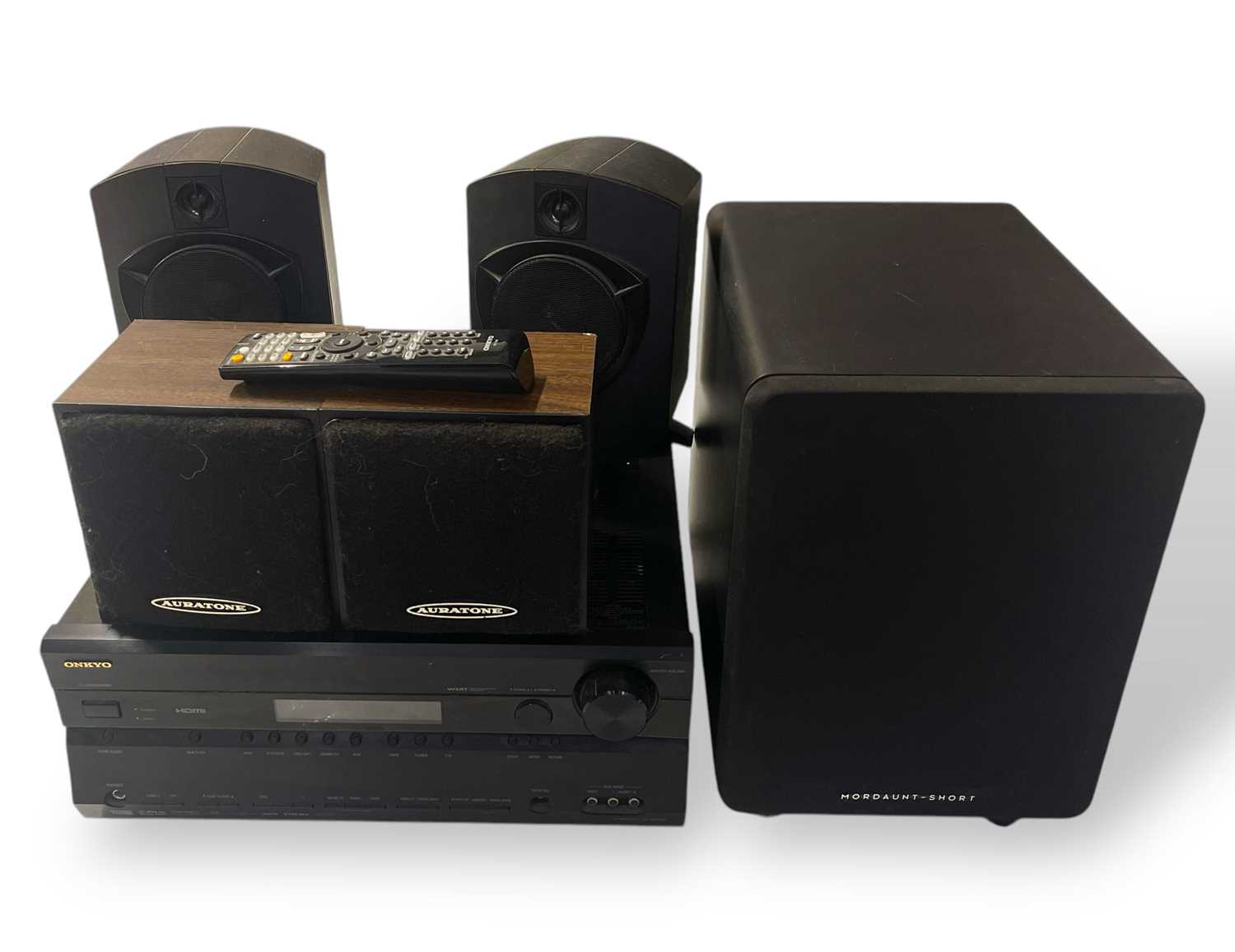 Lot 29 - HI-FI INC MORDAUNT SHORT SUBWOOFER / ONKYO RECEIVER.