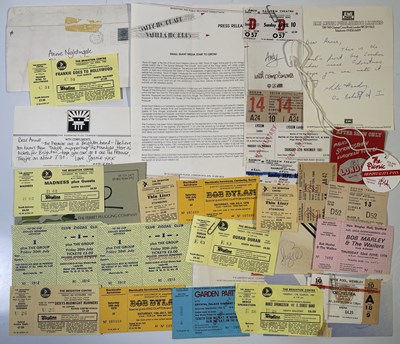 Lot 372 - ANNIE'S TICKETS/STUBS COLLECTION INC WITH COVERING NOTES.