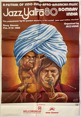 Lot 376 - ORIGINAL 1980 INDIAN JAZZ BOMBAY CONCERT POSTER.