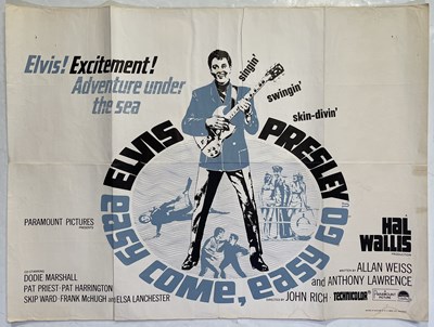 Lot 402 - ELVIS PRESLEY - EASY COME EASY GO (1967) ORIGINAL UK QUAD POSTER.