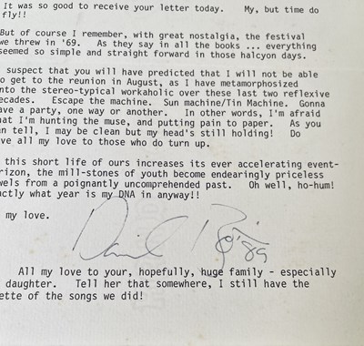 Lot 571 - DAVID BOWIE - SIGNED LETTER ON DAVID BOWIE STATIONERY - 1969 ARTS LAB MEMBER LIST.