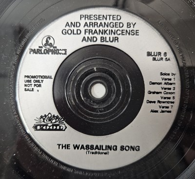 Lot 1146 - GOLD FRANKINCENSE AND BLUR - THE WASSAILING SONG 7" (UK PROMO - PARLOPHONE - BLUR 6)