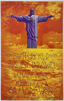 Lot 196 - BG-221 - BILL GRAHAM - BUTTERFIELD BLUES BAND - DAVID SINGER POSTER.