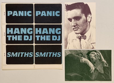 Lot 519 - THE SMITHS - ORIGINAL STICKER SHEET AND ROUGH TRADE POSTCARDS.