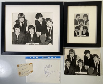 Lot 407 - THE ROLLING STONES - TWO BILL WYMAN SIGNATURES - ORIGINAL VALEX PHOTOGRAPHS.