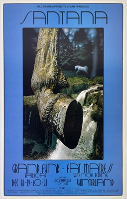 Lot 198 - BG-207 - BILL GRAHAM - SANTANA POSTER.
