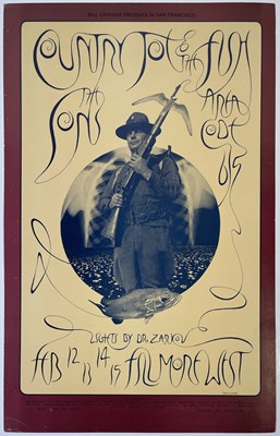 Lot 199 - BG-217- BILL GRAHAM - COUNTRY JOE AND THE FISH POSTER - DAVID SINGER.