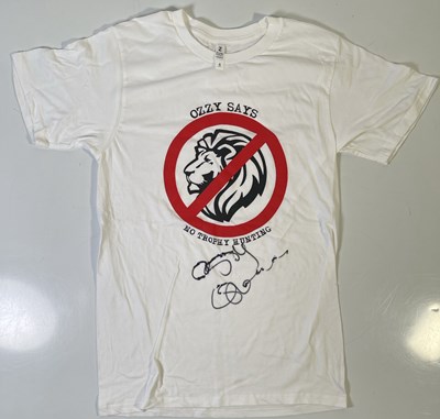 Lot 333 - BLACK SABBATH INTEREST -- OZZY OSBOURNE SIGNED CHARITY T-SHIRT.