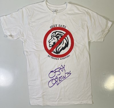 Lot 335 - BLACK SABBATH INTEREST -- OZZY OSBOURNE SIGNED CHARITY T-SHIRT.