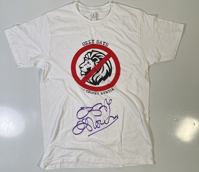 Lot 336 - BLACK SABBATH INTEREST -- OZZY OSBOURNE SIGNED CHARITY T-SHIRT.