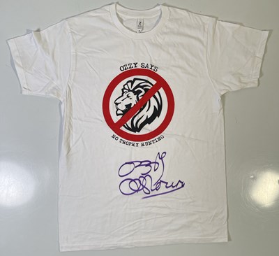Lot 337 - BLACK SABBATH INTEREST -- OZZY OSBOURNE SIGNED CHARITY T-SHIRT.