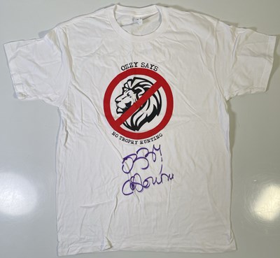 Lot 338 - BLACK SABBATH INTEREST -- OZZY OSBOURNE SIGNED CHARITY T-SHIRT.