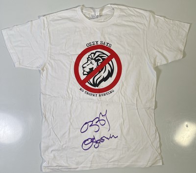 Lot 339 - BLACK SABBATH INTEREST -- OZZY OSBOURNE SIGNED CHARITY T-SHIRT.