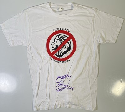 Lot 340 - BLACK SABBATH INTEREST -- OZZY OSBOURNE SIGNED CHARITY T-SHIRT.
