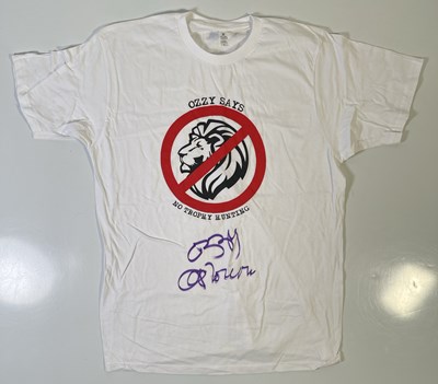 Lot 341 - BLACK SABBATH INTEREST -- OZZY OSBOURNE SIGNED CHARITY T-SHIRT.
