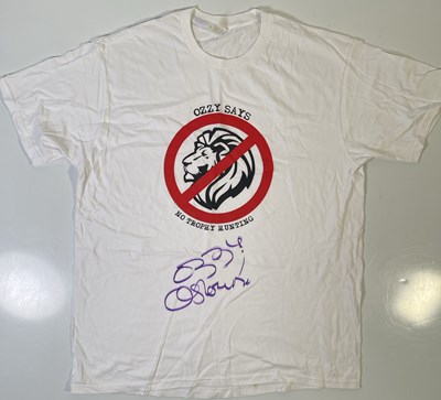 Lot 343 - BLACK SABBATH INTEREST -- OZZY OSBOURNE SIGNED CHARITY T-SHIRT.