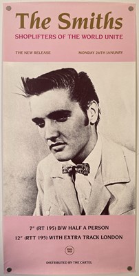 Lot 526 - THE SMITHS - ORIGINAL ROUGH TRADE PROMO POSTER FOR 'SHOPLIFTERS OF THE WORLD UNITE'.