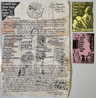 Lot 537 - JOY DIVISION / THE FALL / CABARET VOLTAIRE AND MORE - ORIGINAL 1979 FUTURAMA FESTIVAL TICKET AND LETTER.