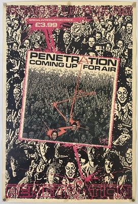 Lot 213 - PUNK INTEREST - ORIGINAL PENETRATION 'COMING UP FOR AIR' PROMOTIONAL POSTER.