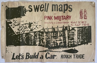 Lot 228 - PUNK / POST PUNK - SWELL MAPS / PINK MILITARY - ORIGINAL 1980 CONCERT POSTER.
