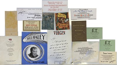 Lot 138 - RECORD LABEL / FILM PREMIERE INVITES AND CORRESPONDENCE