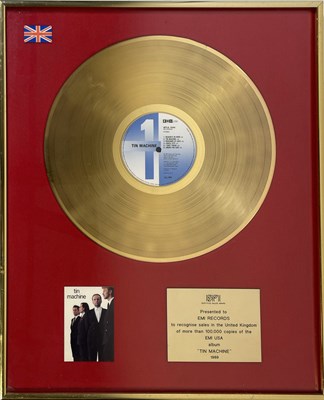 Lot 582 - DAVID BOWIE INTEREST - OFFICIAL TIN MACHINE BPI AWARD.