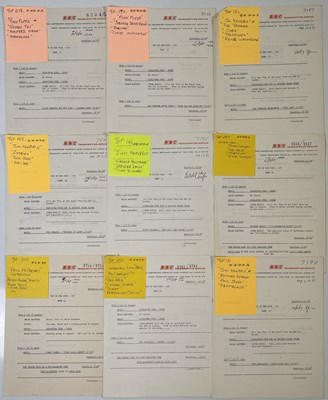 Lot 75 - BBC TRANSCRIPTION DISC - TOP OF THE POPS CUE SHEETS.