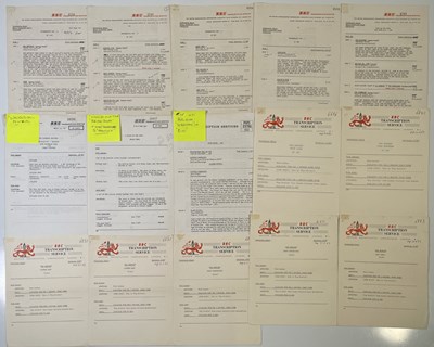 Lot 76 - BBC TRANSCRIPTION DISC - CUE SHEETS.
