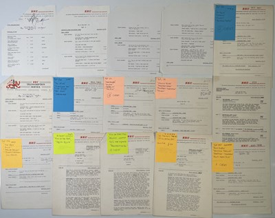 Lot 77 - BBC TRANSCRIPTION DISC - 'PICK OF THE POPS' CUE SHEETS INC CARAVAN / DAVID BOWIE.