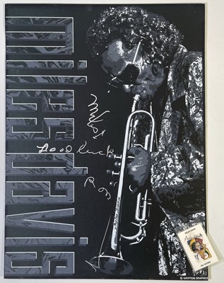 Lot 368 - MILES DAVIS - SIGNED POSTER AND AAA PASS.