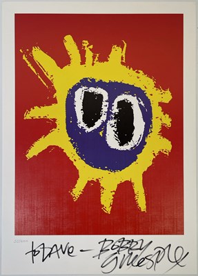 Lot 236 - PRIMAL SCREAM - BOBBY GILLESPIE SIGNED LIMITED EDITION SCREAMADELICA SCREENPRINT.