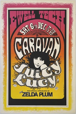 Lot 231 - CARAVAN / JUICY LUCY - ORIGINAL 1969 CONCERT POSTER.