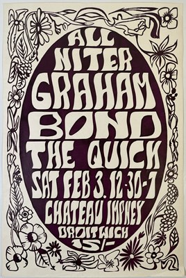 Lot 234 - GRAHAM BOND / THE QUICK - C 1968 'ALL NITER' POSTER.