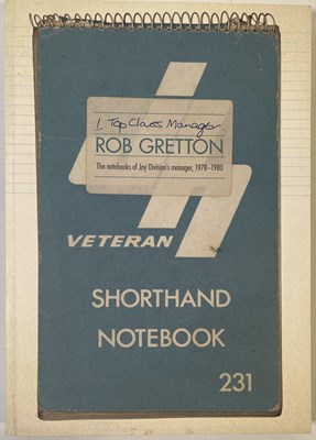 Lot 498 - JOY DIVISION INTEREST - ROB GRETTON '1 TOP CLASS MANAGER' BOOK.