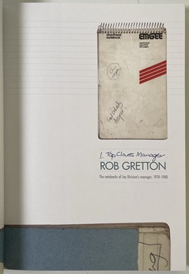 Lot 498 - JOY DIVISION INTEREST - ROB GRETTON '1 TOP CLASS MANAGER' BOOK.