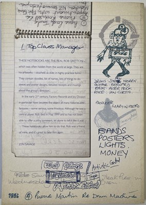 Lot 498 - JOY DIVISION INTEREST - ROB GRETTON '1 TOP CLASS MANAGER' BOOK.