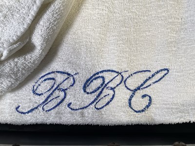 Lot 82 - BBC MEMORABILIA - CASE / BADGES / MUG / TOWEL ETC.