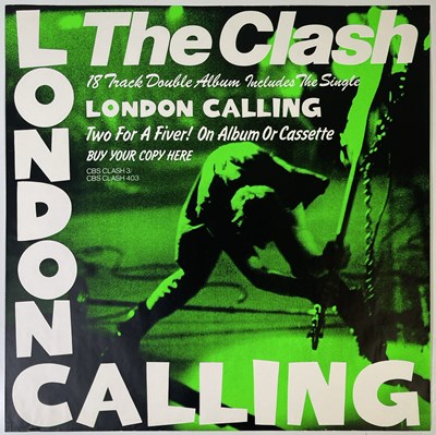 Lot 541 - THE CLASH - AN ORIGINAL GREEN LONDON CALLING PROMOTIONAL POSTER.