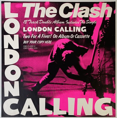 Lot 540 - THE CLASH - AN ORIGINAL PINK LONDON CALLING PROMOTIONAL POSTER.