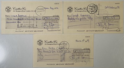 Lot 461 - QUEEN - A SET OF THREE C 1970S CHEQUES SIGNED BY THE BAND.